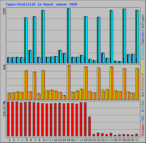 Tages-Statistik im Monat Januar 2026