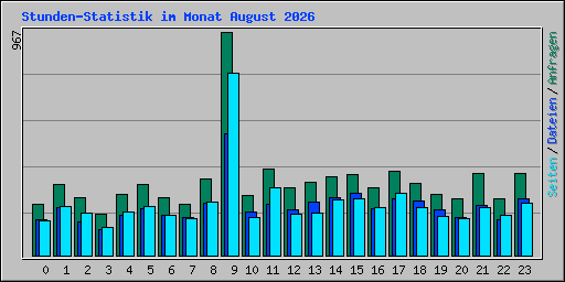 Stunden-Statistik im Monat August 2026